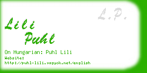 lili puhl business card